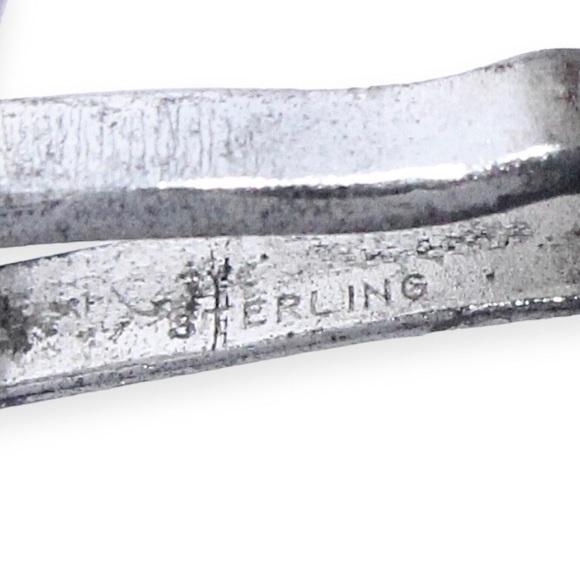 Vintage Sterling Silver Damascene Cufflinks Black Enamel Rectangle Cuff Links - Picture 6 of 6